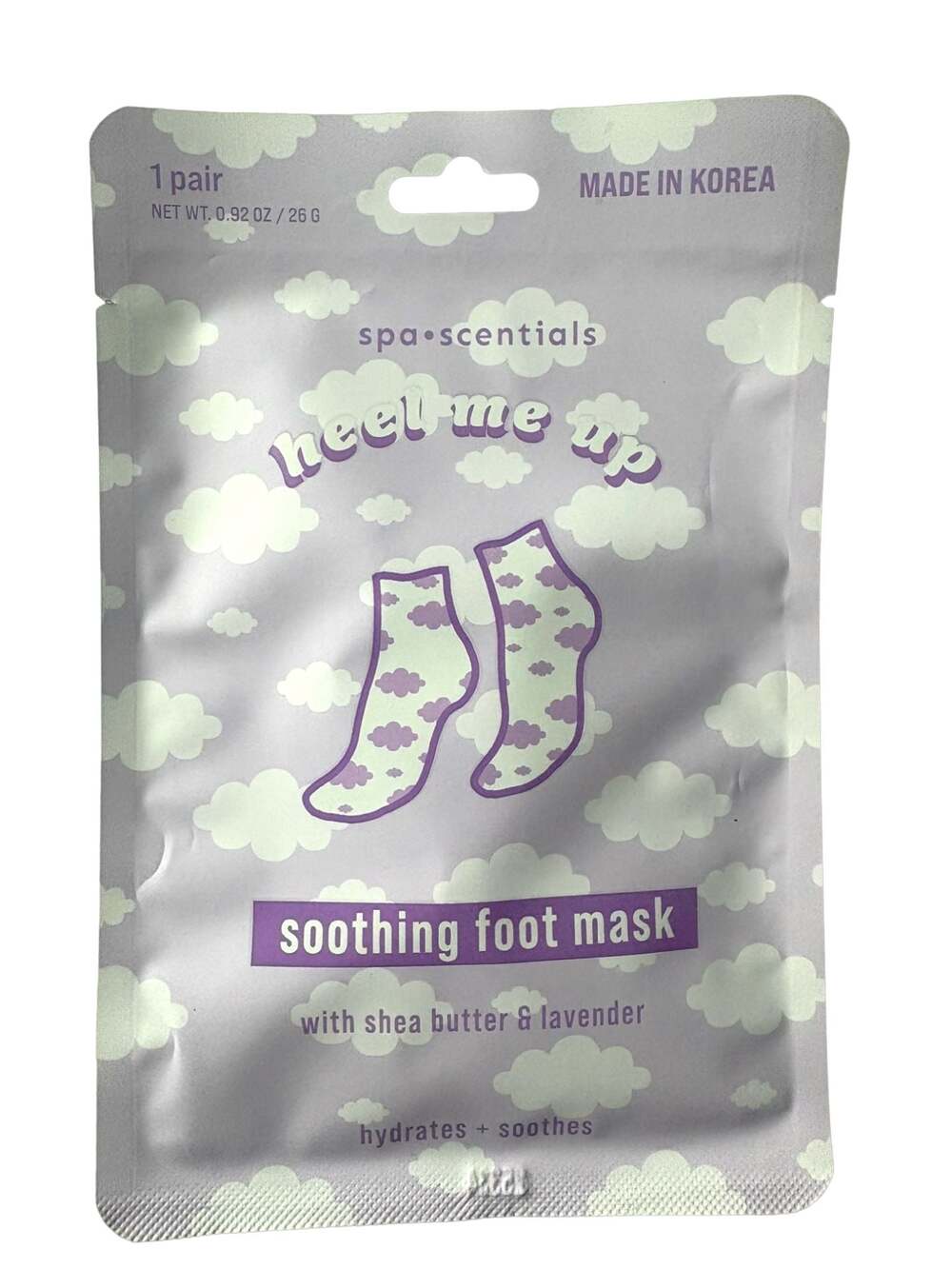 spa scentials heel me up soothing foot mask with shea butter & lavender